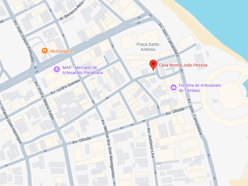 Localização da Casa Nonna no Mapa de João Pessoa